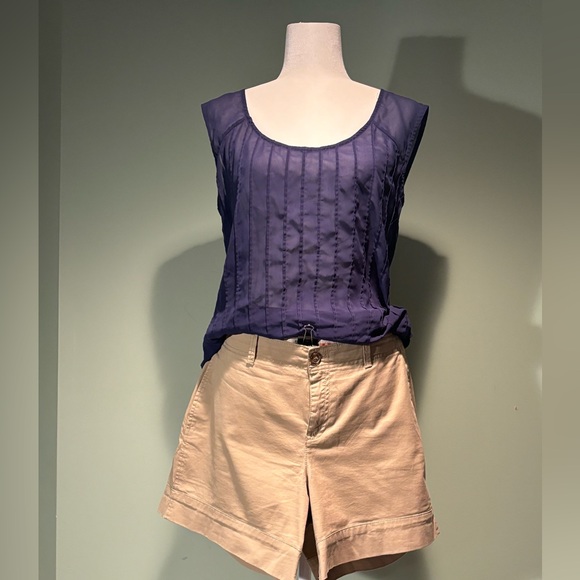 Jessica Simpson sheer blue sleeveless blouse with cut out back - Picture 3 of 5